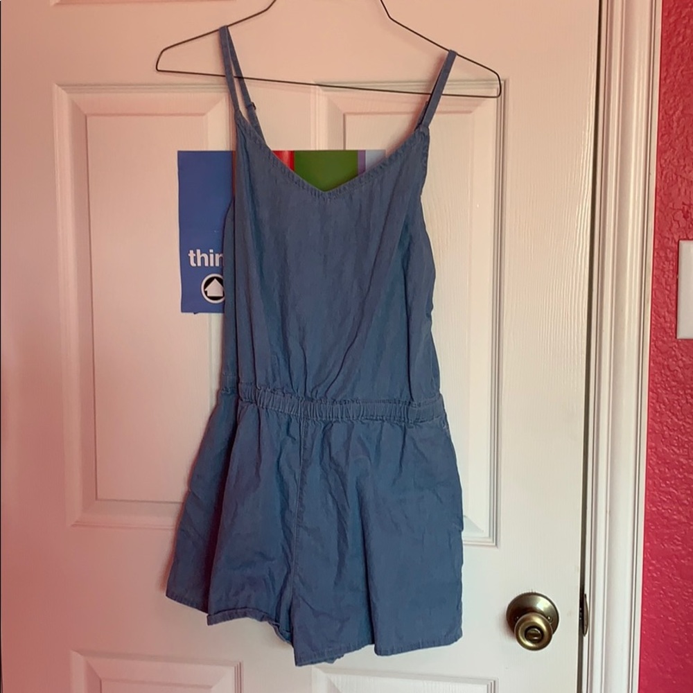 Light jean romper!